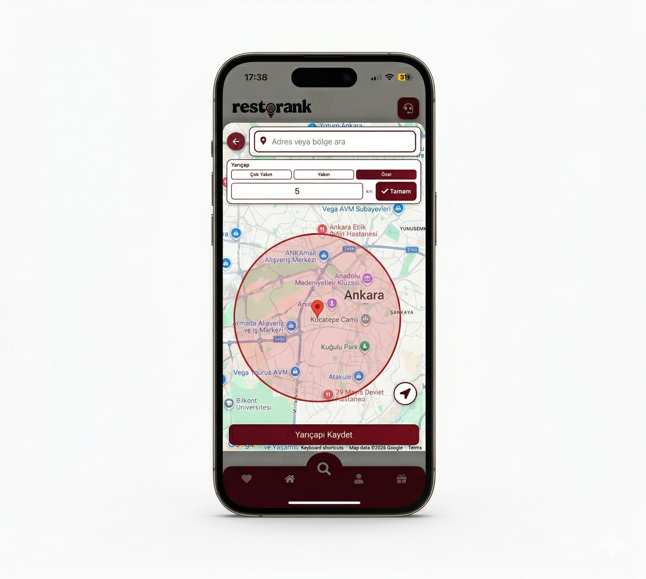 RestoRank: yakındaki restoranları listeleme ekranı